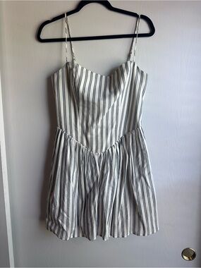Rumored Blue & White Striped Spaghetti Strap Mini Dress Worn once